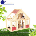 Wooden Two-floor Happy Family Doll House